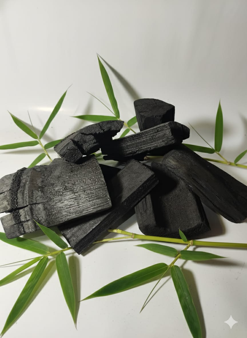 Bamboo charcoal is a natural carbon material produced from
                bamboo through a high-temperature heating process under limited
                oxygen conditions